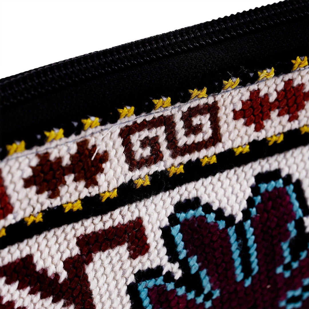Iroki Embroidered Zippered Floral Silk Sling in Warm Hues - Eden Flower