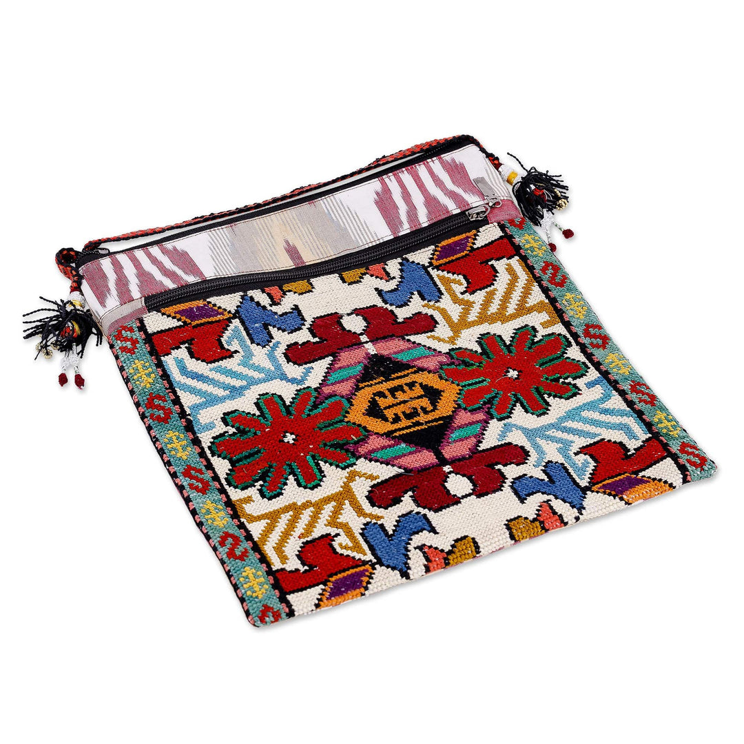 Iroki Embroidered Traditional Silk Sling in Ivory Base Hue - Iroki Palatial Garden
