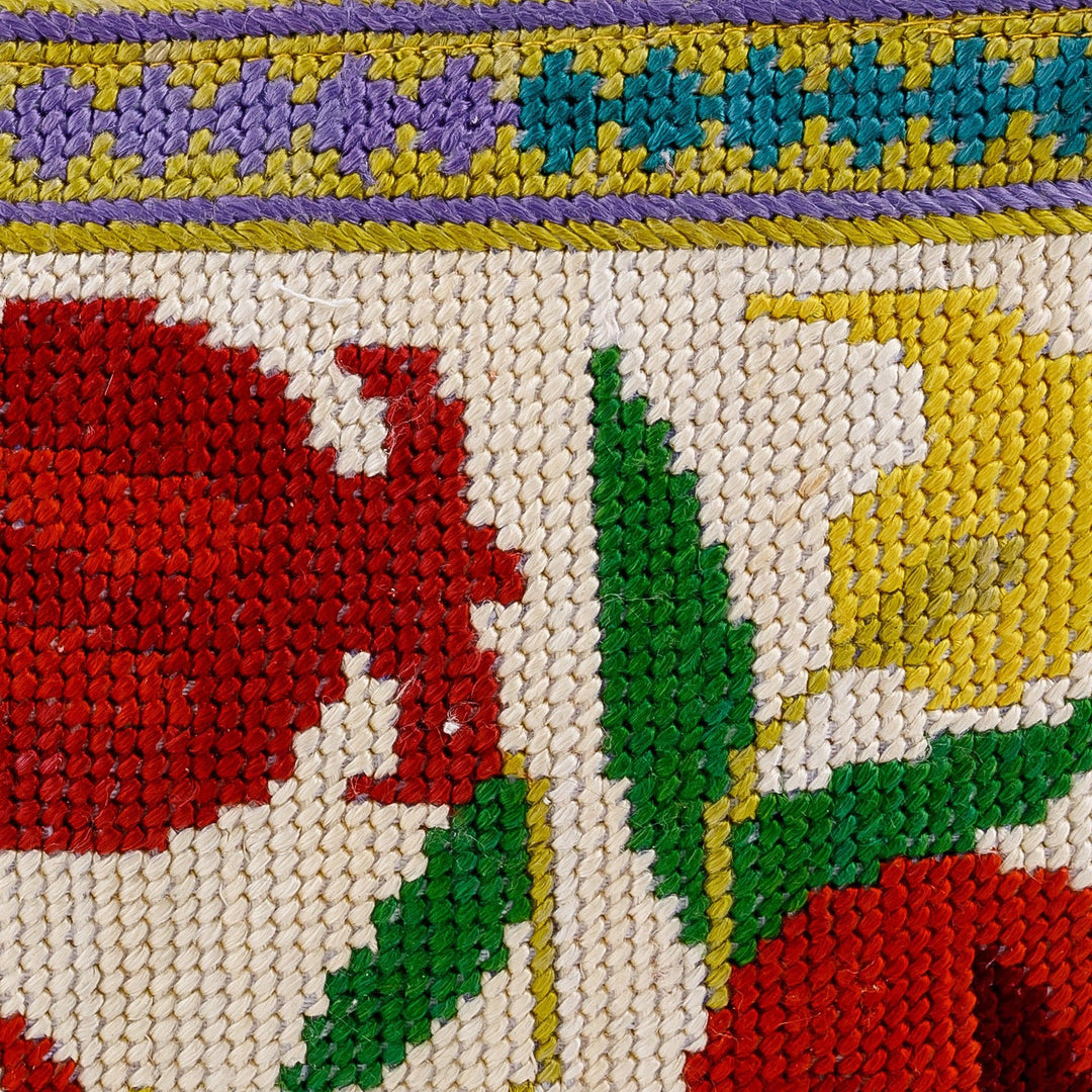 Pomegranate-Themed Iroki Embroidered Silk Cosmetic Bag - Pomegranate Memories