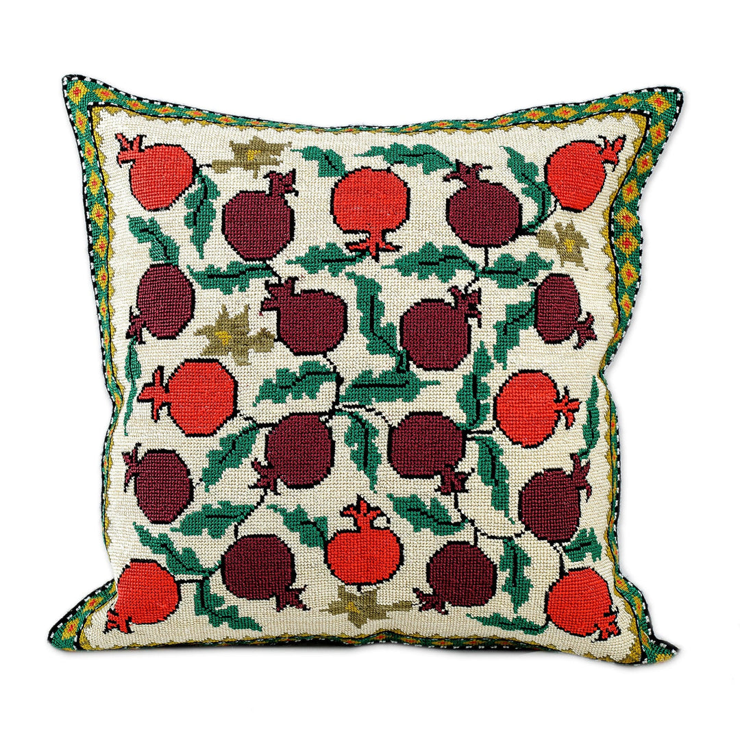 Iroki Embroidered Pomegranate Cushion Cover - Trendy Pomegranate