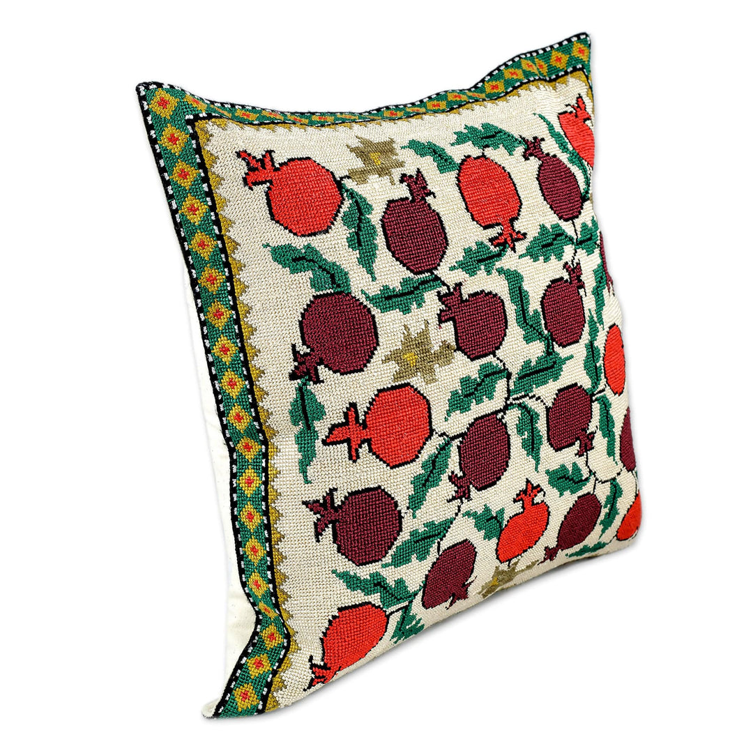 Iroki Embroidered Pomegranate Cushion Cover - Trendy Pomegranate