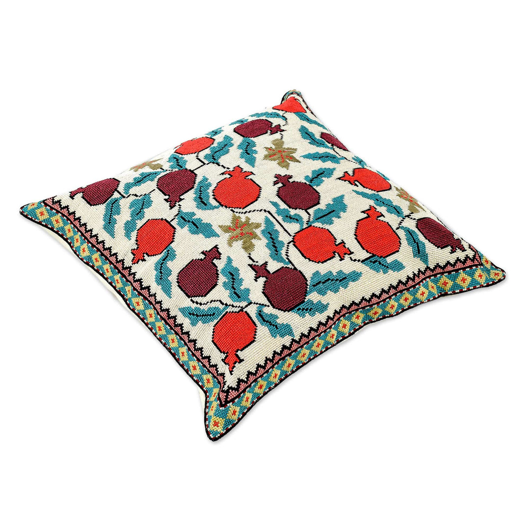 Cushion Cover with Pomegranate Hand Embroidery - Chic Pomegranate