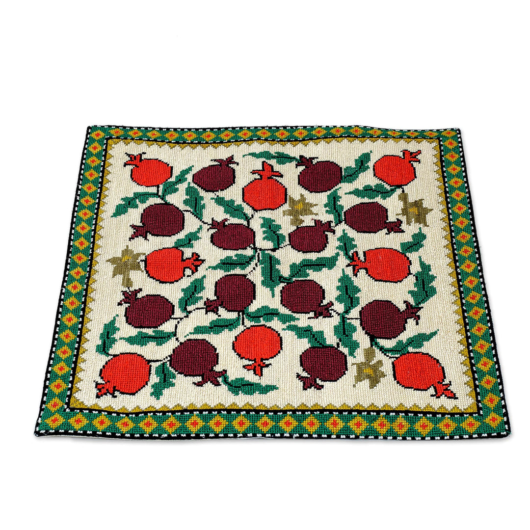 Cushion Cover with Pomegranate Hand Embroidery - Chic Pomegranate