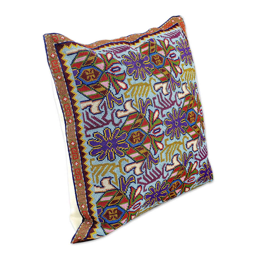 Cushion Cover Iroki Floral Hand Embroidery - Garden Majesty
