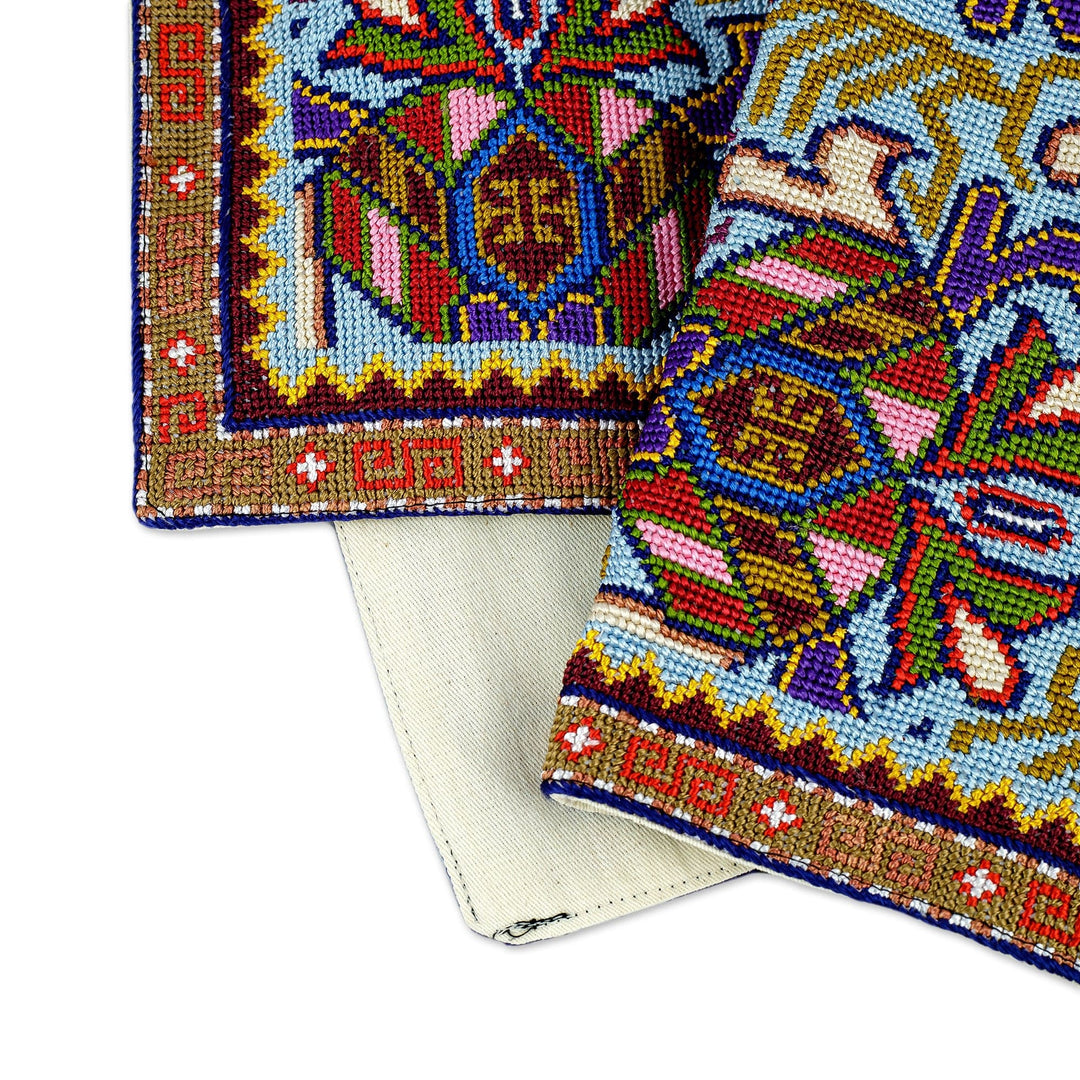 Cushion Cover Iroki Floral Hand Embroidery - Garden Majesty
