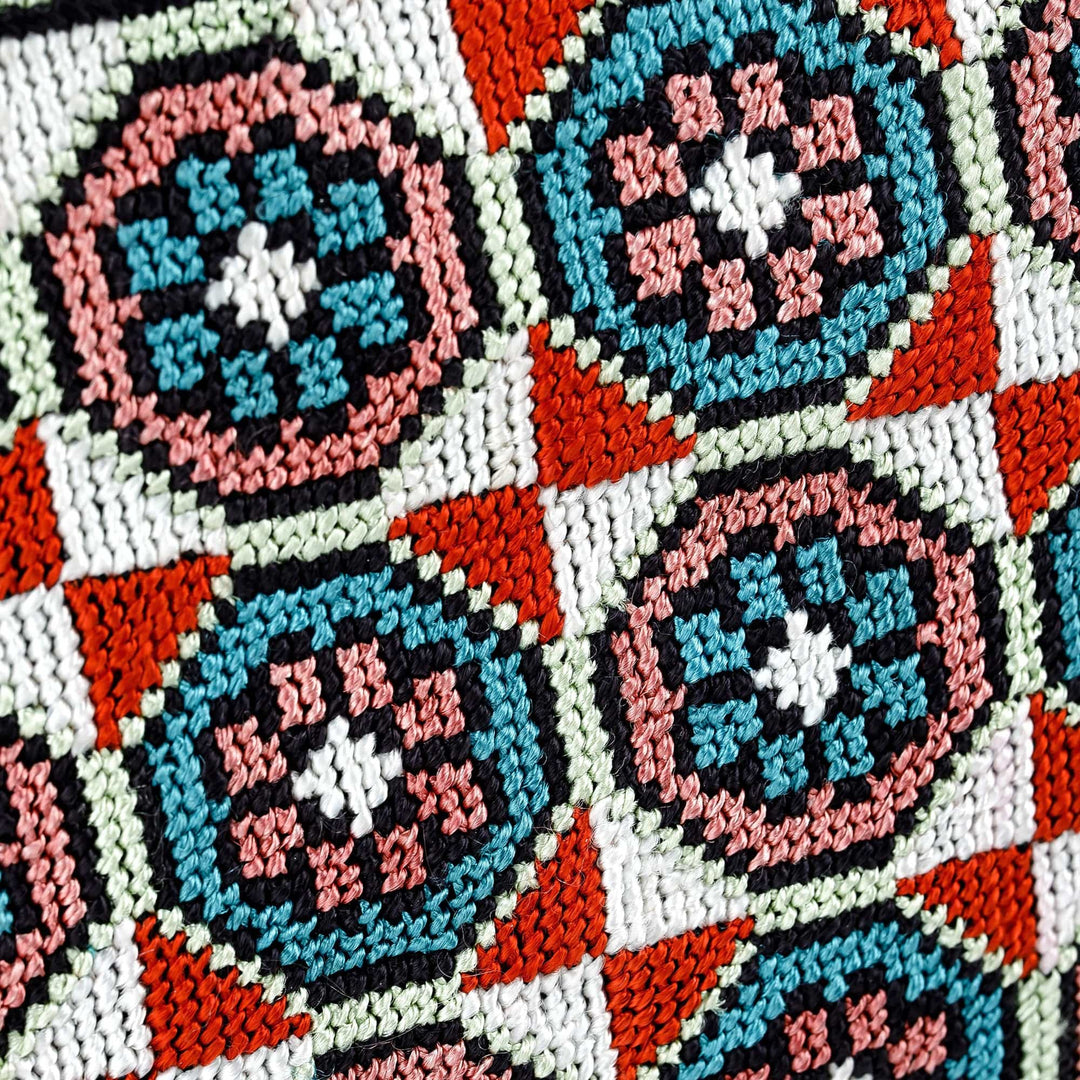 Uzbek Iroki Hand-Embroidered Cotton Blend Floral Tote Bag - Flower Parade