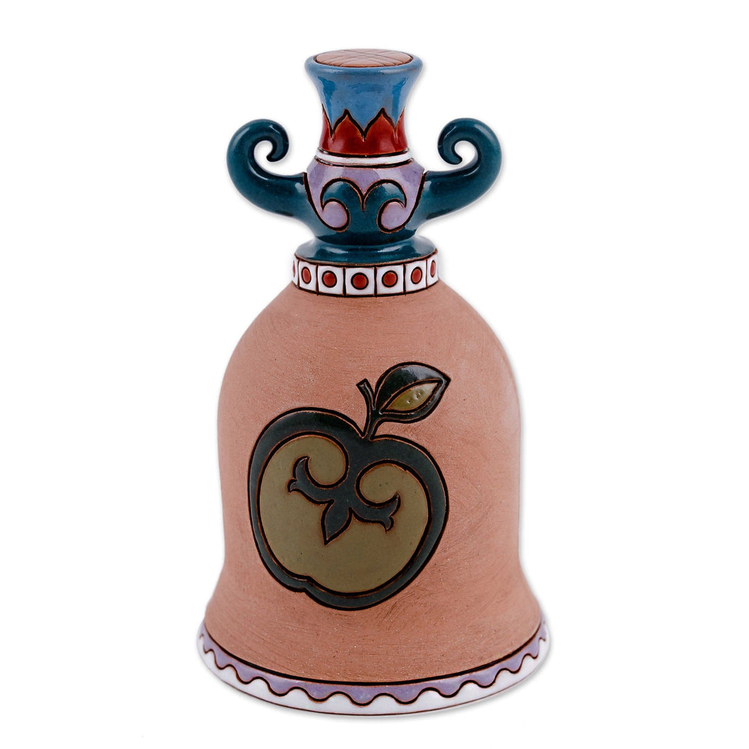 Apple-Themed Ceramic Decorative Bell Made & Painted by Hand - Sweetness Rhythms