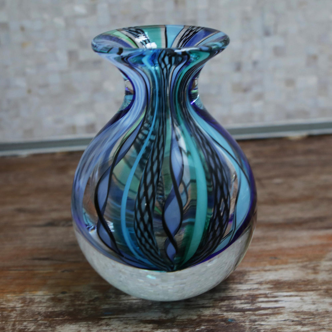 Petite Handblown Murano Inspired Art Glass Bud Vase - Carnival Color Fantasy