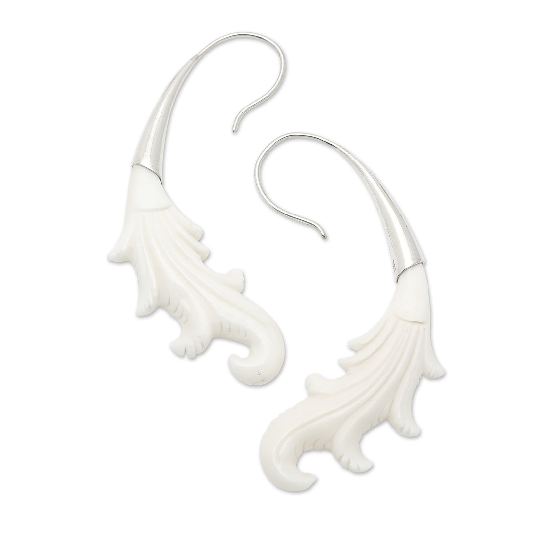 Polished Sterling Silver Drop Earrings Handcrafted in Bali - Heavenly Soul