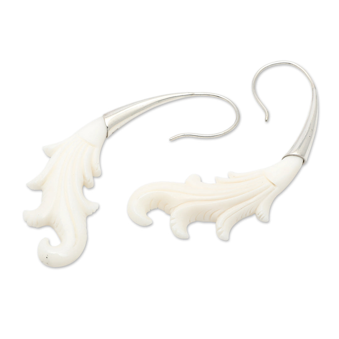 Polished Sterling Silver Drop Earrings Handcrafted in Bali - Heavenly Soul