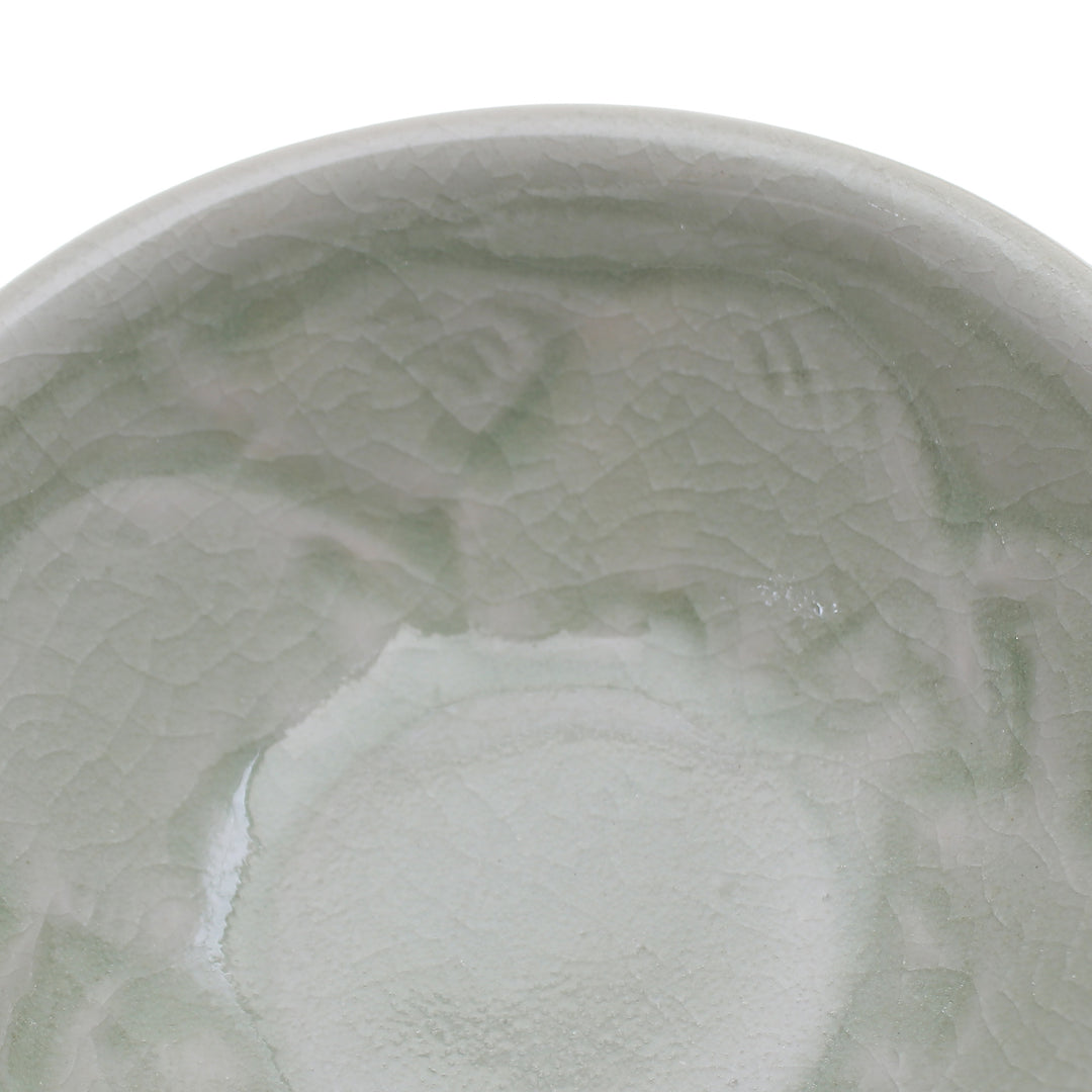 4 Green Celadon Ceramic Elephant Themed Appetizer Bowls - Elephant Herd