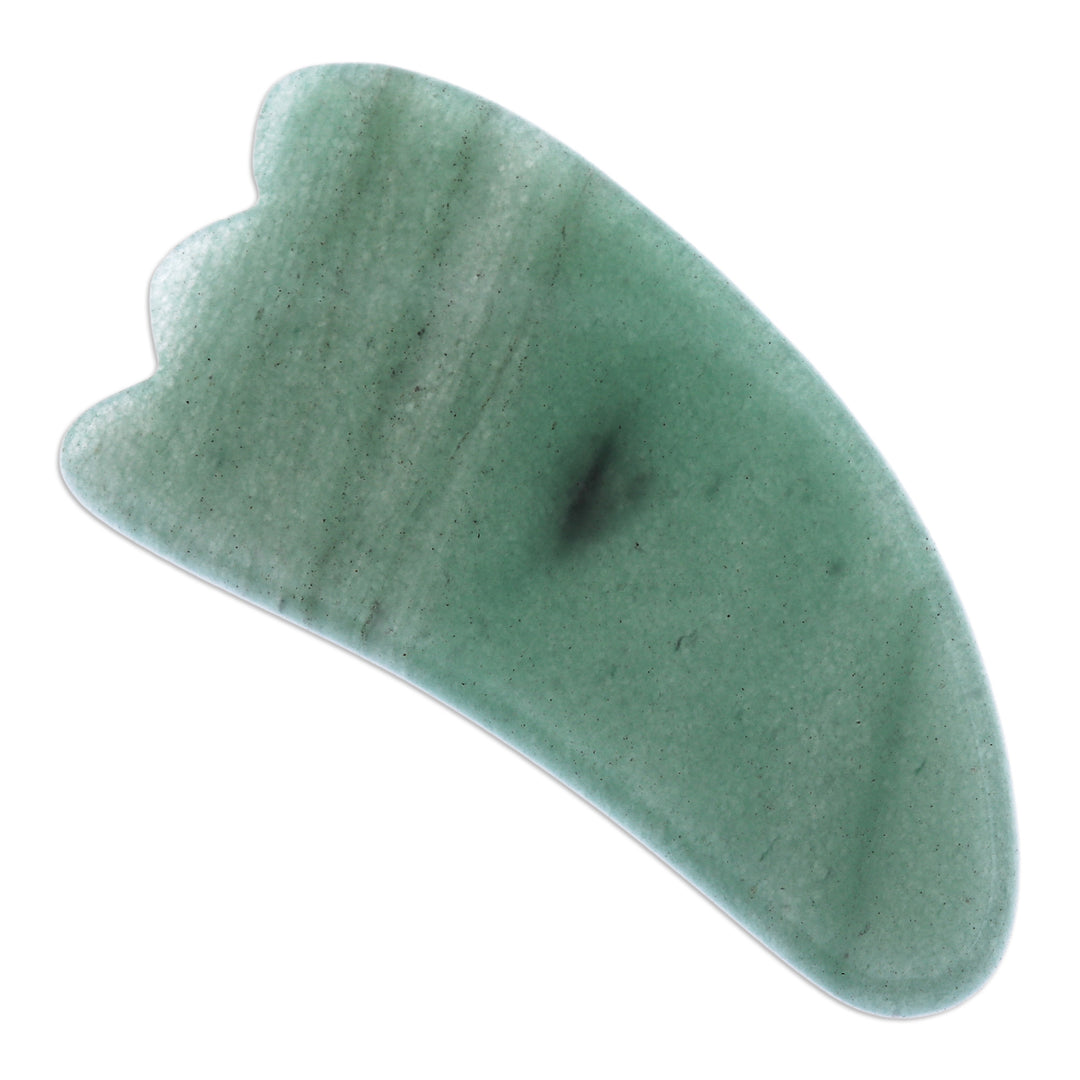 Aventurine Gua Sha Facial Massage Stone from Thailand - Gua Sha in Green