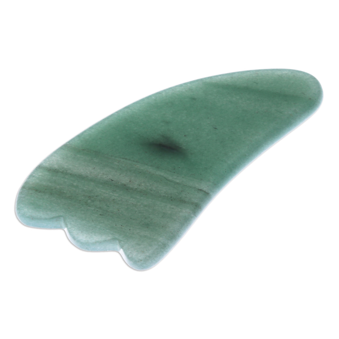 Aventurine Gua Sha Facial Massage Stone from Thailand - Gua Sha in Green