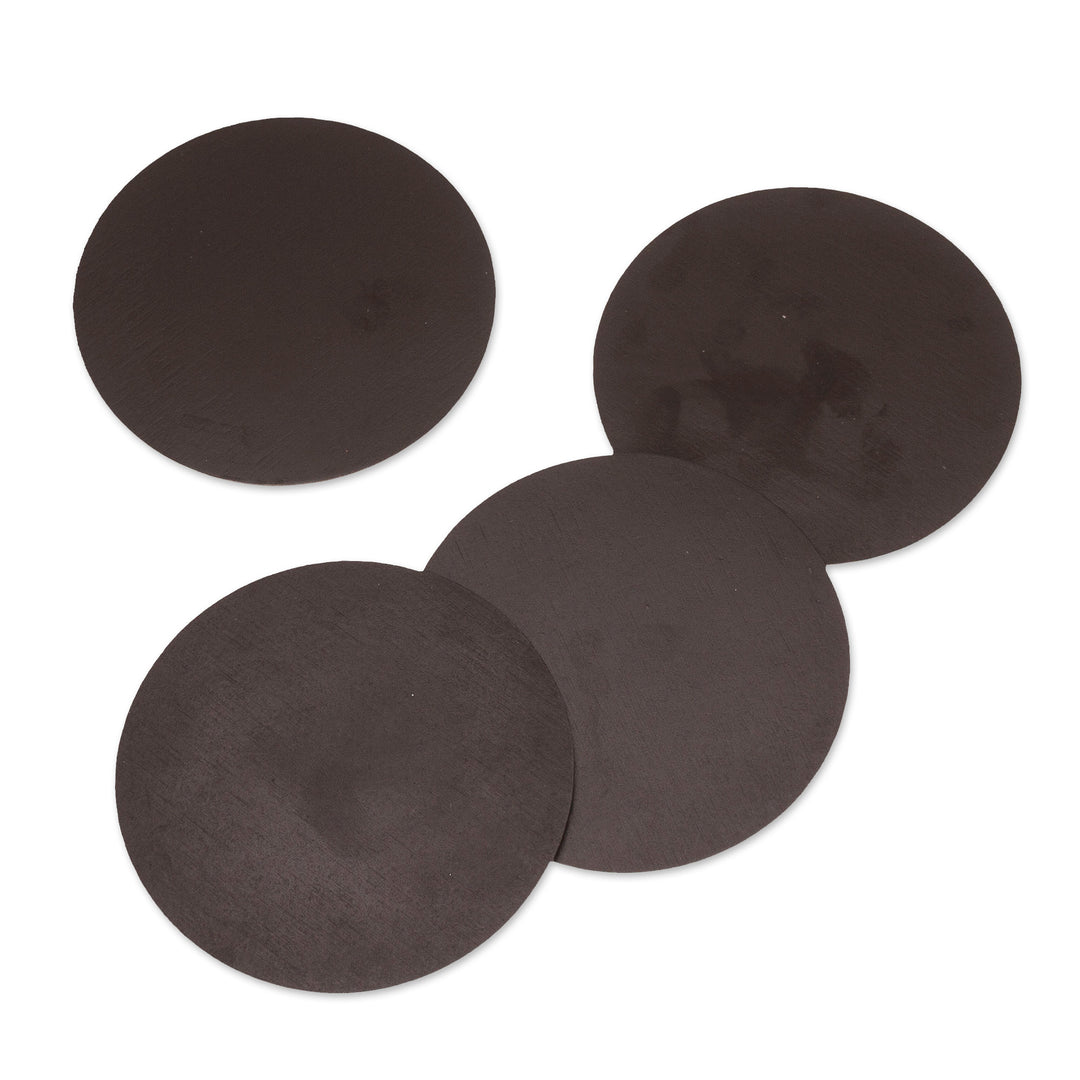 4 Decoupage Pinewood Coasters with Day of the Dead Motifs - La Catrina