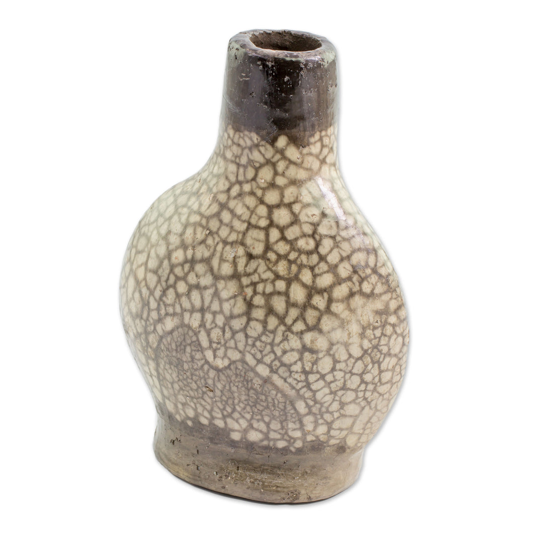 Handcrafted Batik Ceramic Decorative Vase from Honduras - Village Patterns