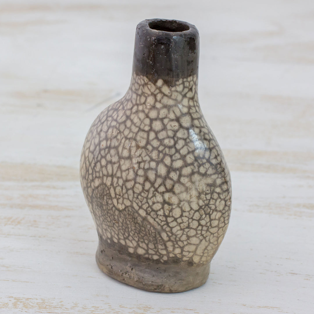 Handcrafted Batik Ceramic Decorative Vase from Honduras - Village Patterns