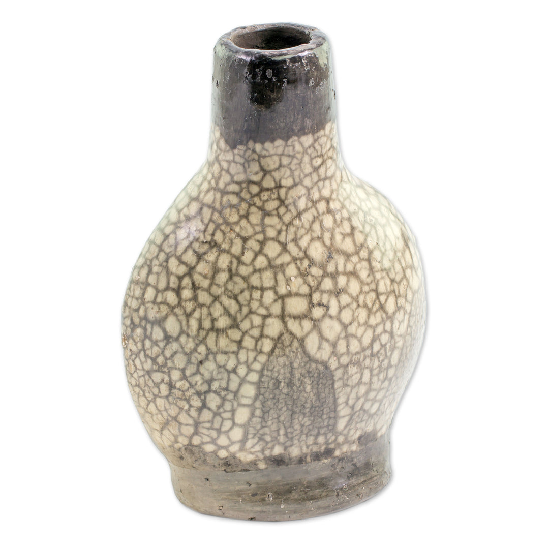 Handcrafted Batik Ceramic Decorative Vase from Honduras - Village Patterns