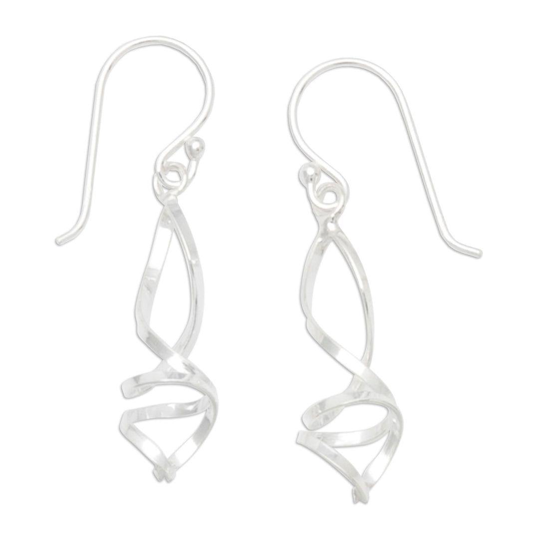 Abstract Sterling Silver Dangle Earrings from Bali - Oneiric Swim