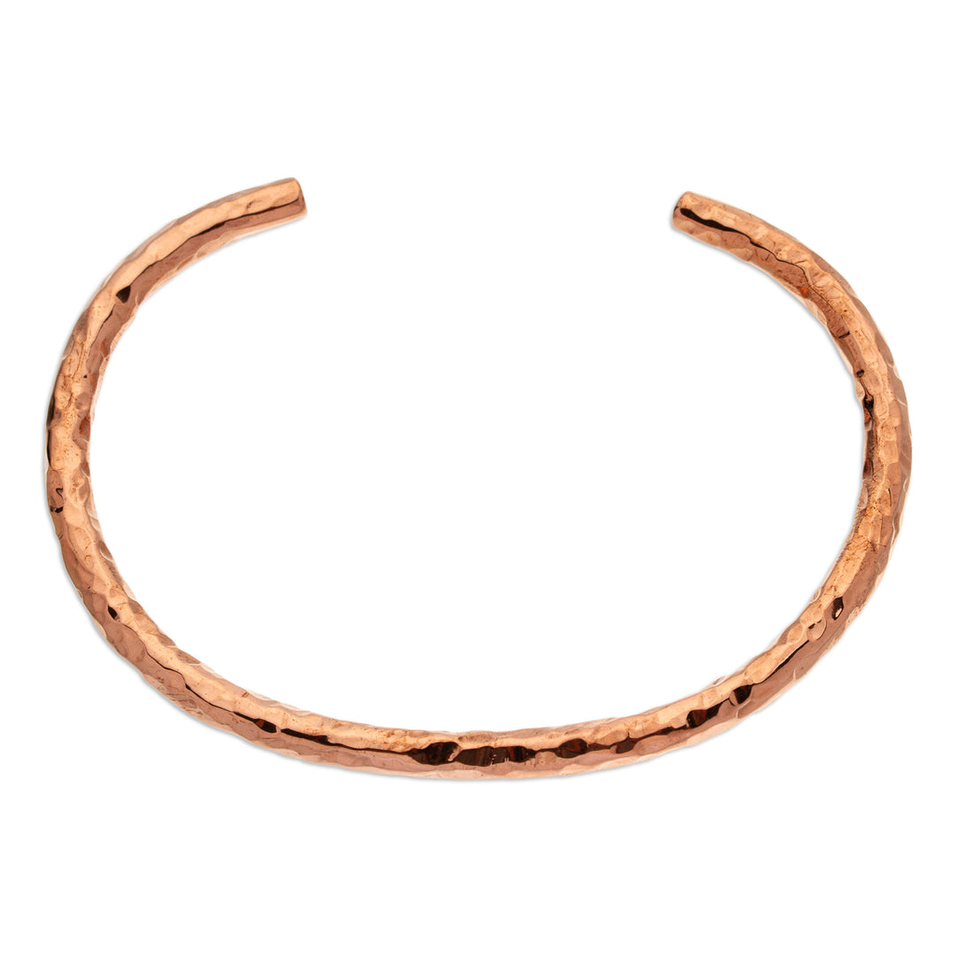 Textured Copper Cuff Bracelet Made in Mexico - Textured Charm