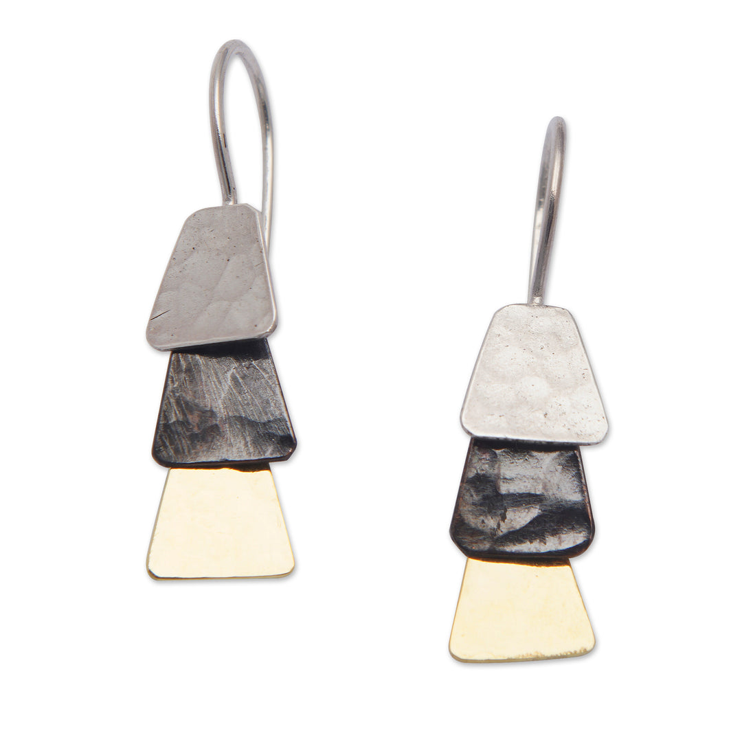 Geometric 22k Gold-Accented Dangle Earrings from Bali - Palatial Reflections