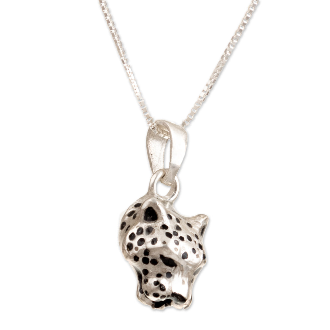 Handcrafted Men's Sterling Silver Jaguar Pendant Necklace - Colombian Jaguar