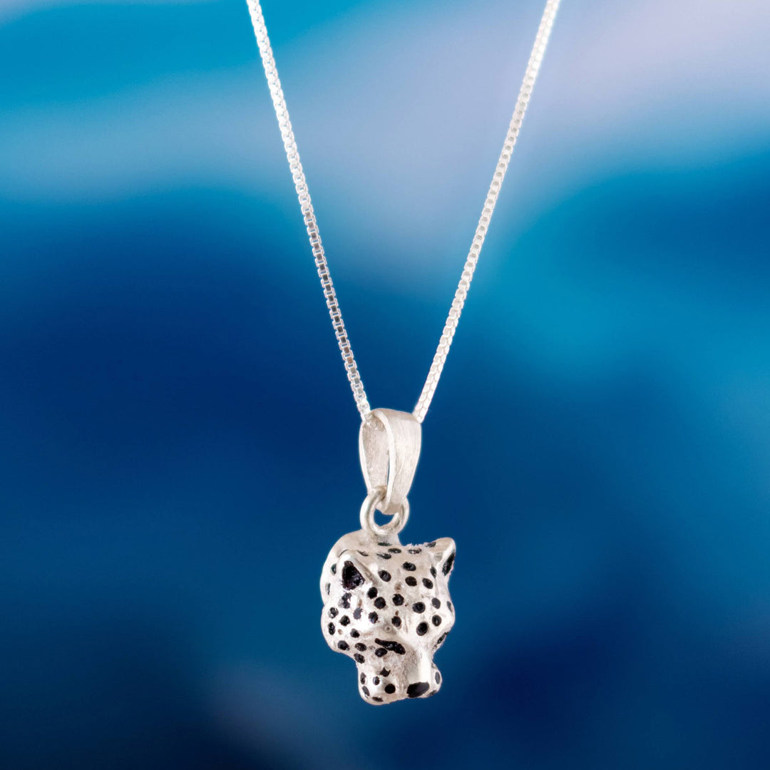 Handcrafted Men's Sterling Silver Jaguar Pendant Necklace - Colombian Jaguar