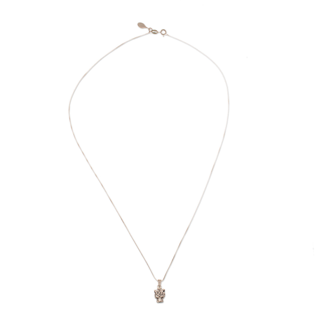 Handcrafted Men's Sterling Silver Jaguar Pendant Necklace - Colombian Jaguar