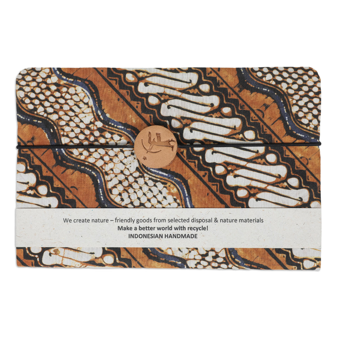 Brown and Black Batik Cotton Journal with 90 Handmade Pages - Lasem Batik