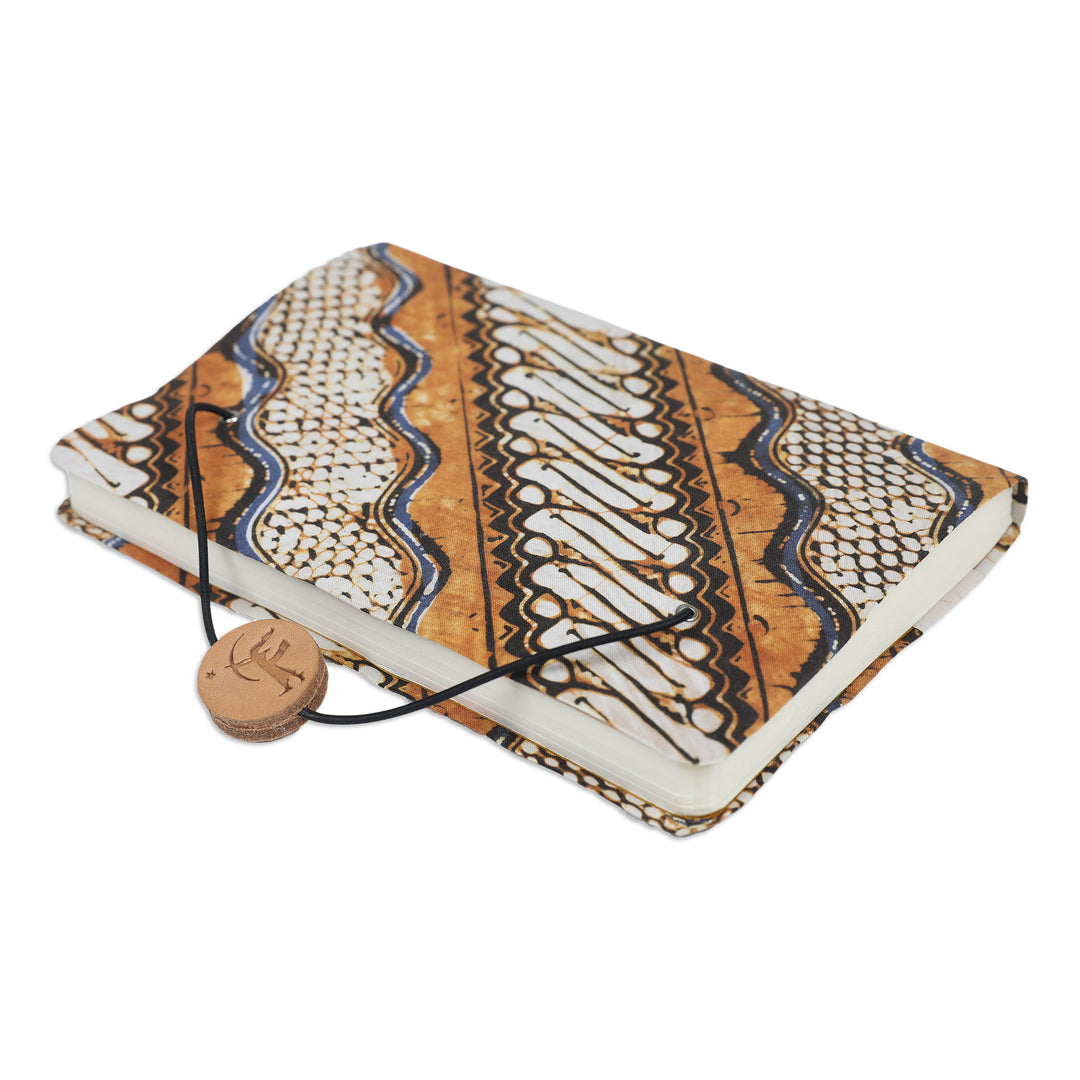 Brown and Black Batik Cotton Journal with 90 Handmade Pages - Lasem Batik