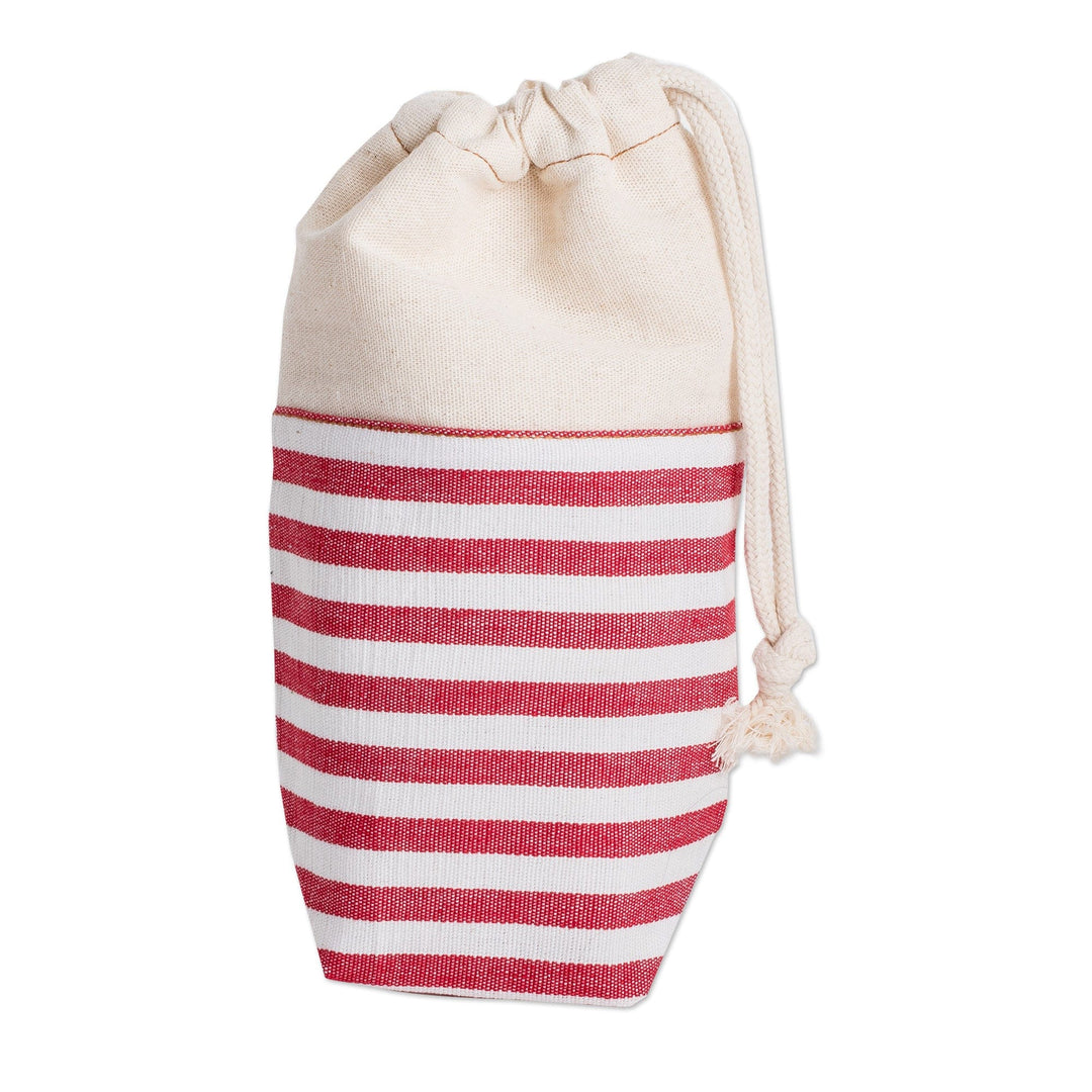 Reusable Handwoven Striped Cotton Drawstring Coffee Bag - Caffeine Fix