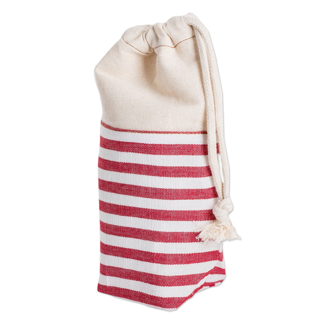Reusable Handwoven Striped Cotton Drawstring Coffee Bag - Caffeine Fix