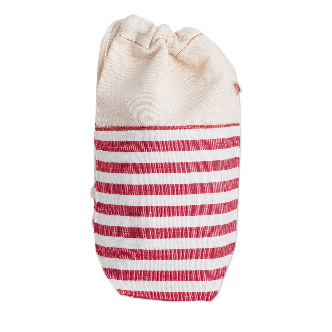Reusable Handwoven Striped Cotton Drawstring Coffee Bag - Caffeine Fix