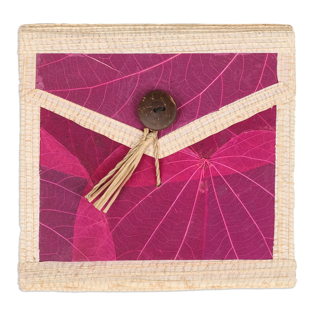 Eco-Friendly 35-Page Natural Fiber Notebook in Pink - My Pink Journey