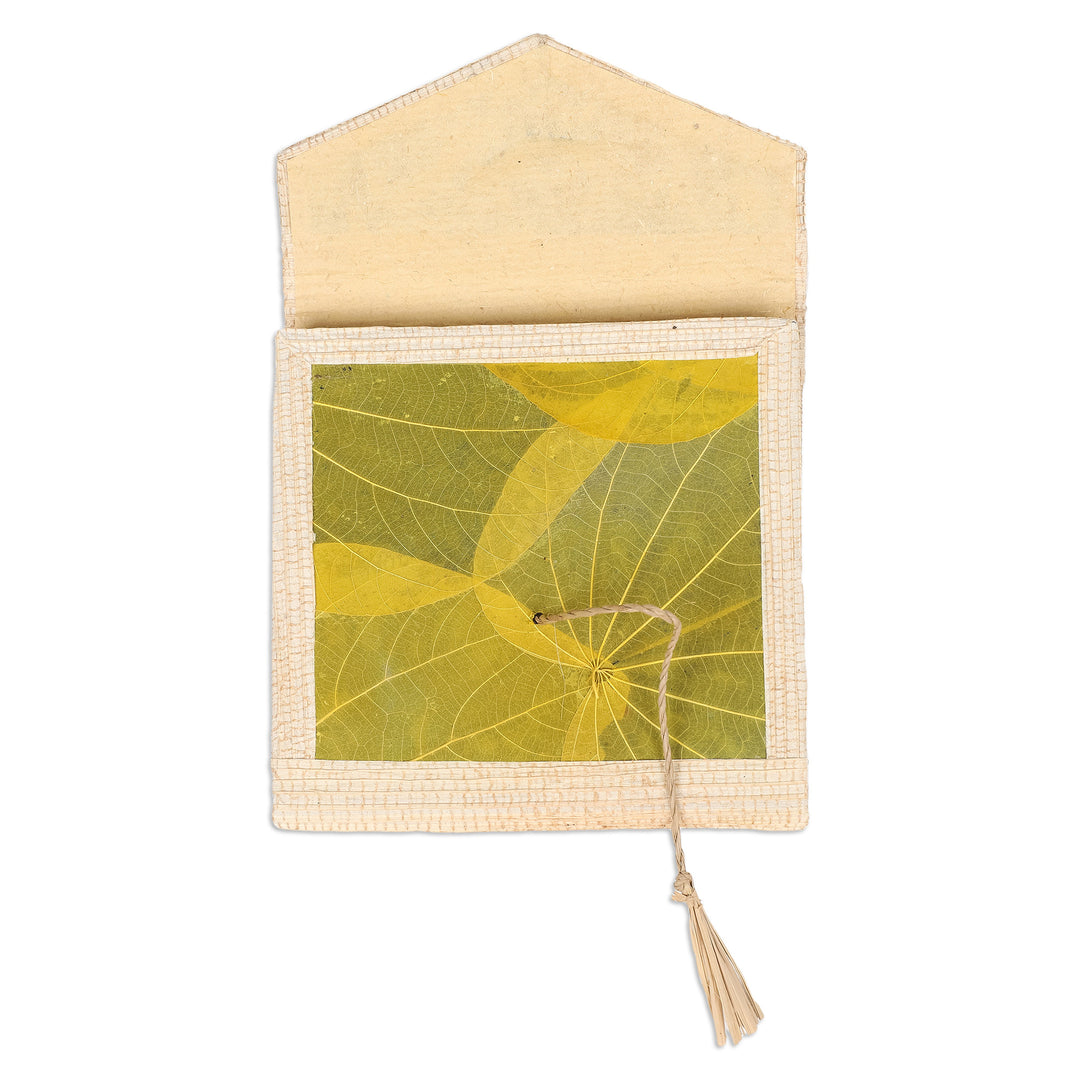 Eco-Friendly 35-Page Natural Fiber Notebook in Green-Yellow - My Yellow Journey