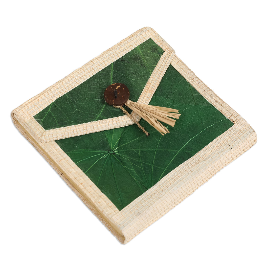 Eco-Friendly 35-Page Natural Fiber Notebook in Green - My Green Journey