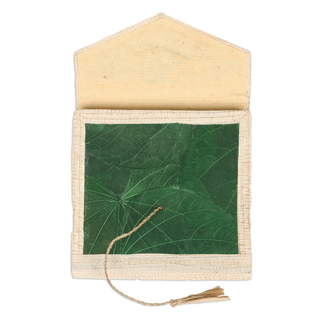 Eco-Friendly 35-Page Natural Fiber Notebook in Green - My Green Journey