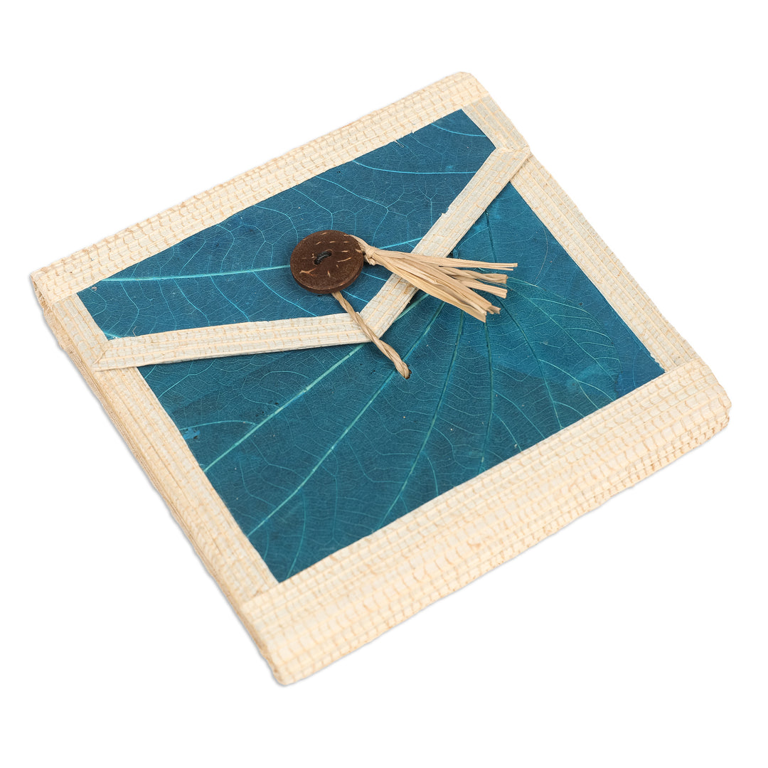 Eco-Friendly 35-Page Natural Fiber Notebook in Blue - My Blue Journey