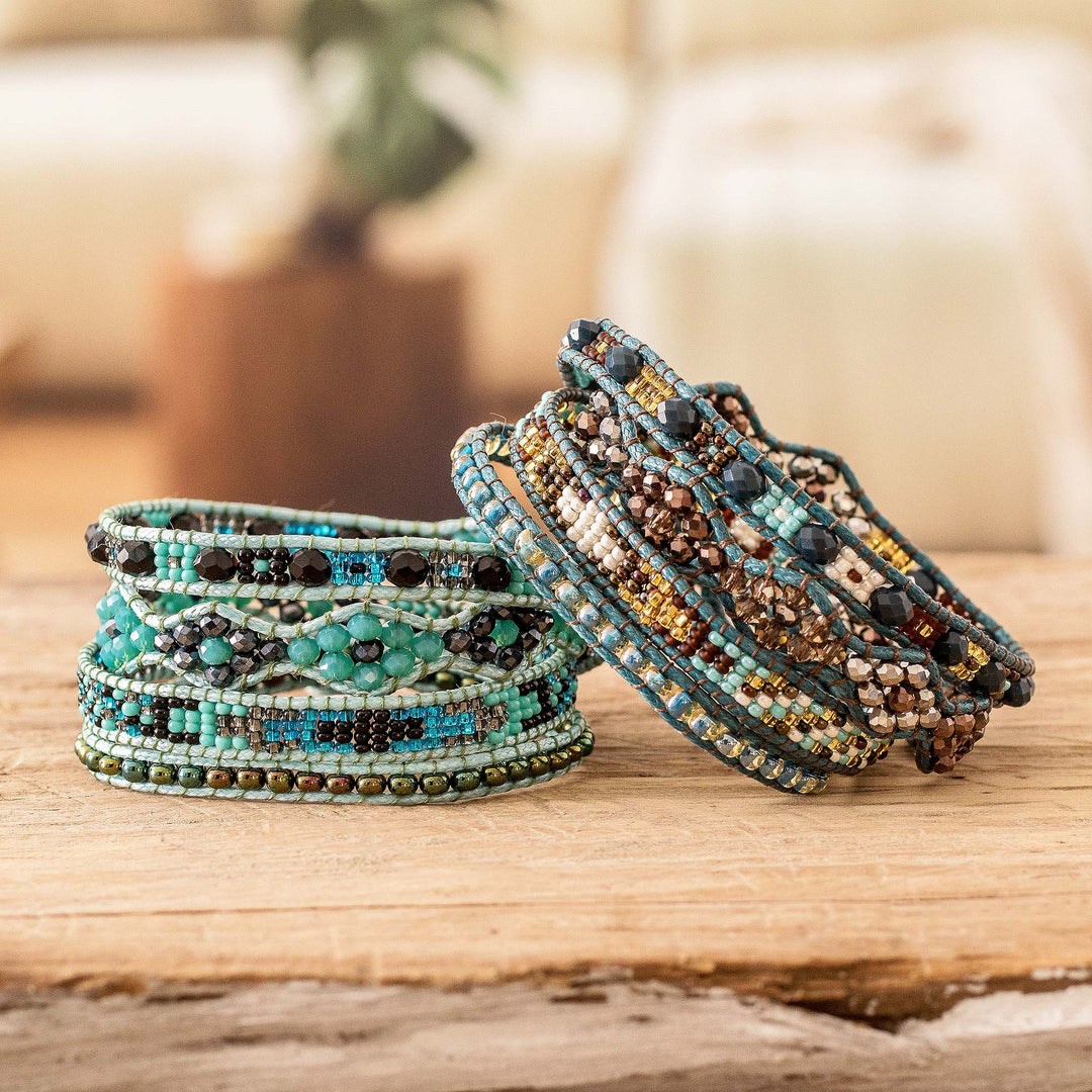 Handcrafted Beaded Positive Energy Long Wrap Bracelet - Balance and Guidance