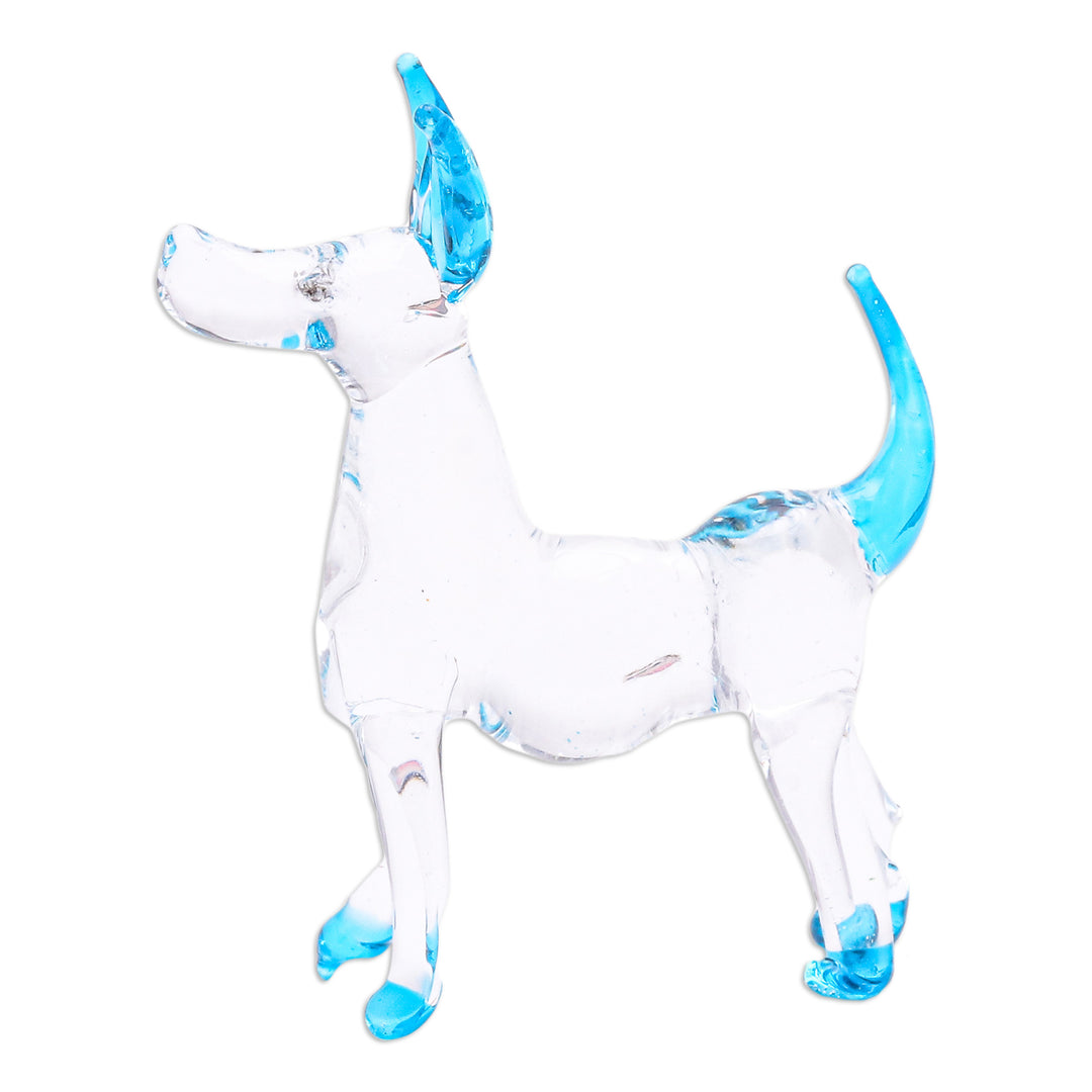 Handblown Light Blue Glass Ridgeback Dog Figurine - Peace Ridgeback
