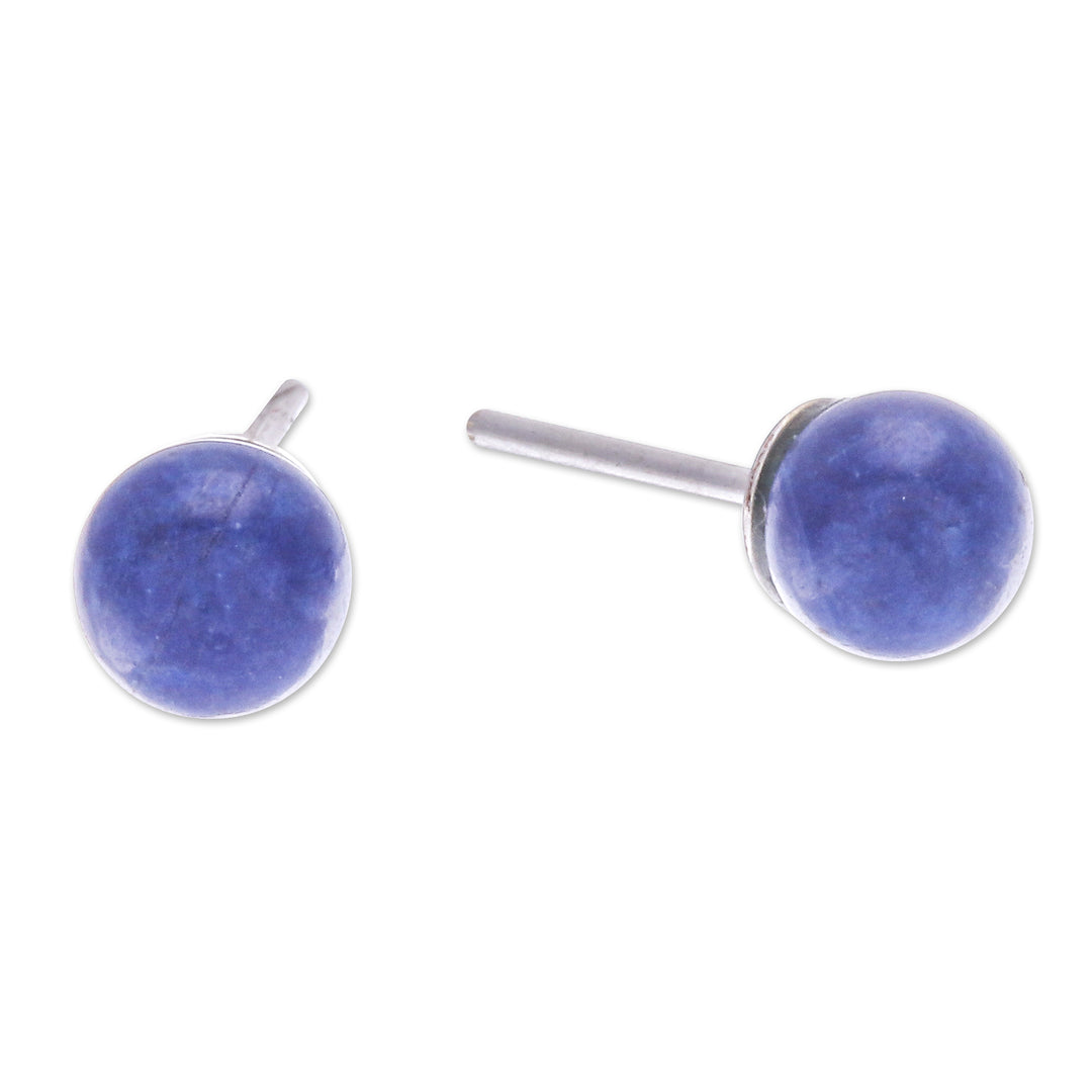 Lapis Lazuli Stud Earrings with Sterling Silver Posts - Intellectual Dimension