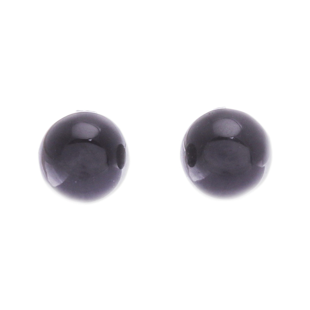 Onyx Stud Earrings with Sterling Silver Posts - Mystery Dimension