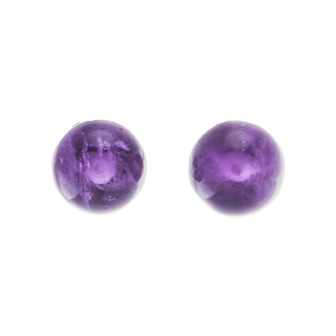 Amethyst Stud Earrings with Sterling Silver Posts - Wisdom Dimension