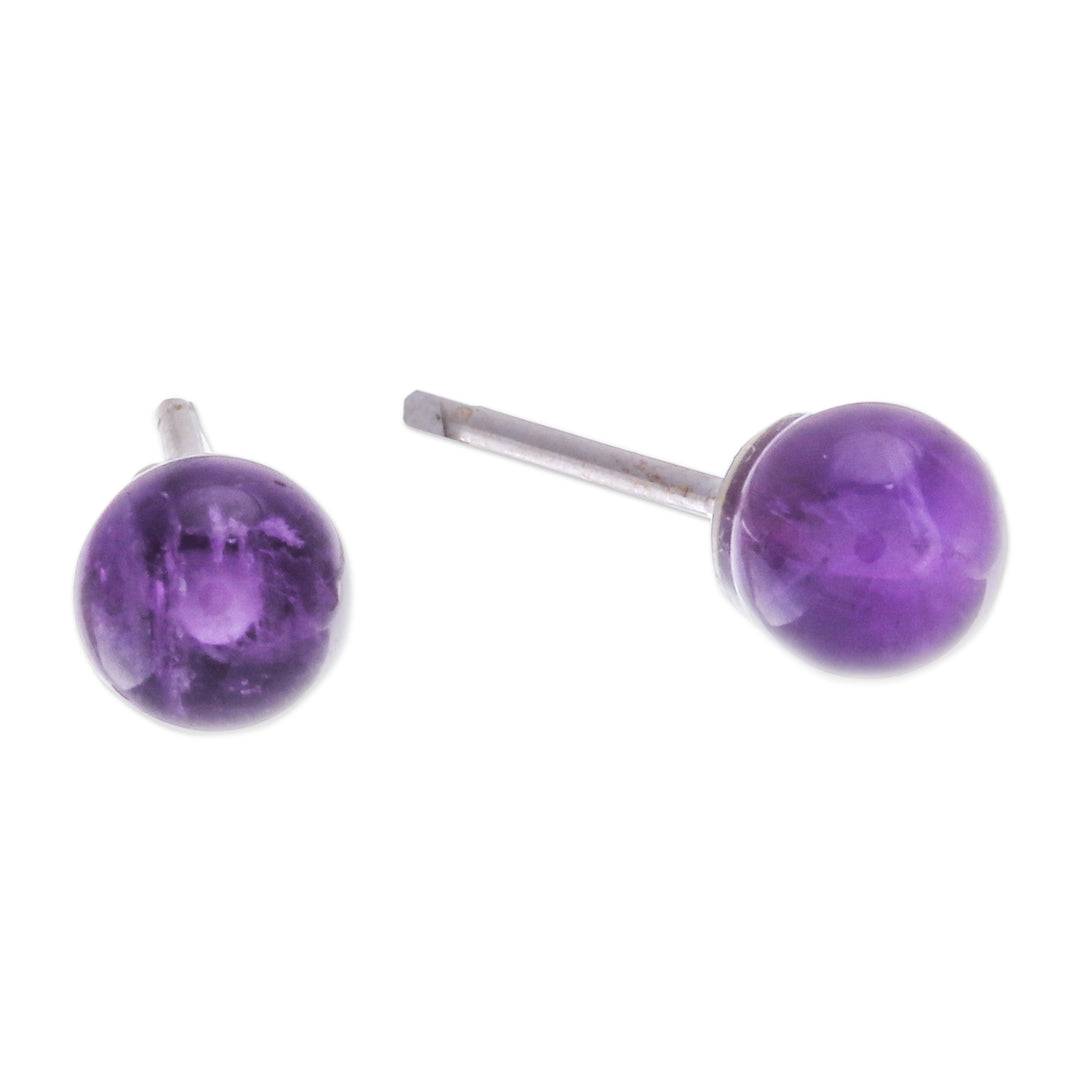 Amethyst Stud Earrings with Sterling Silver Posts - Wisdom Dimension