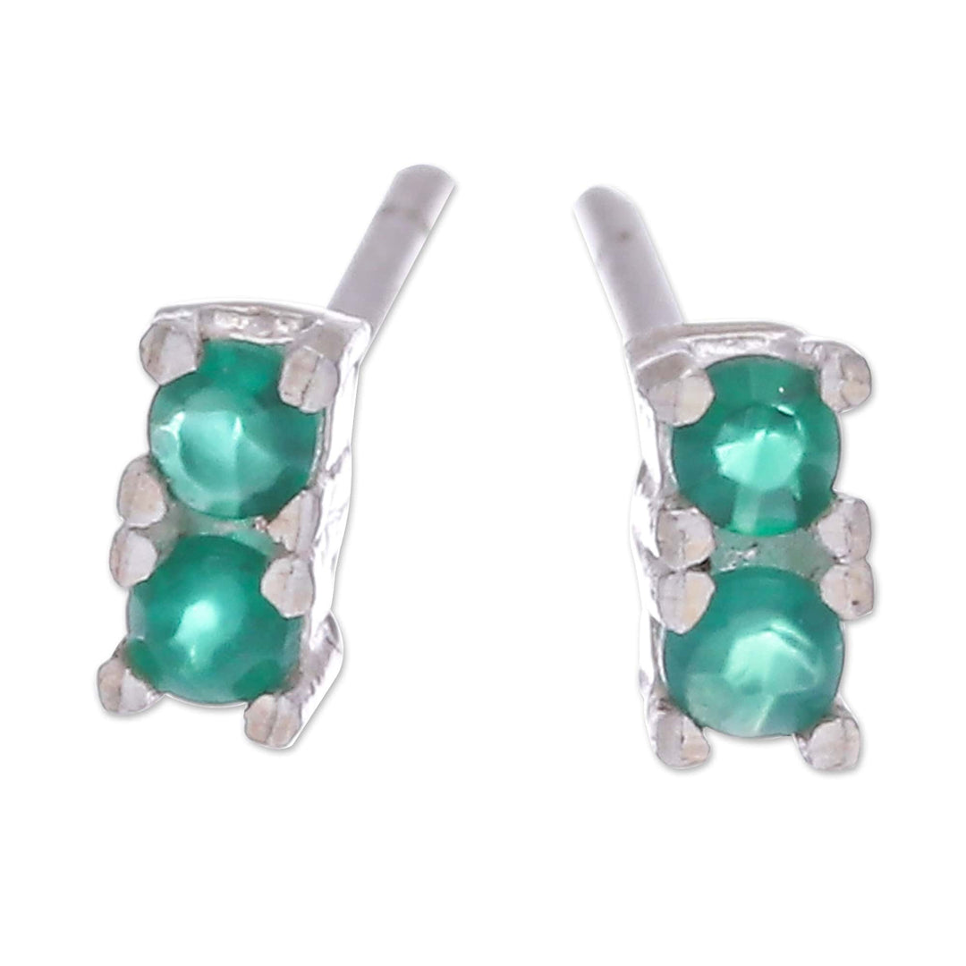 Faceted Round Chalcedony Stud EarringsHigh Polish Finish - Empress of Balance