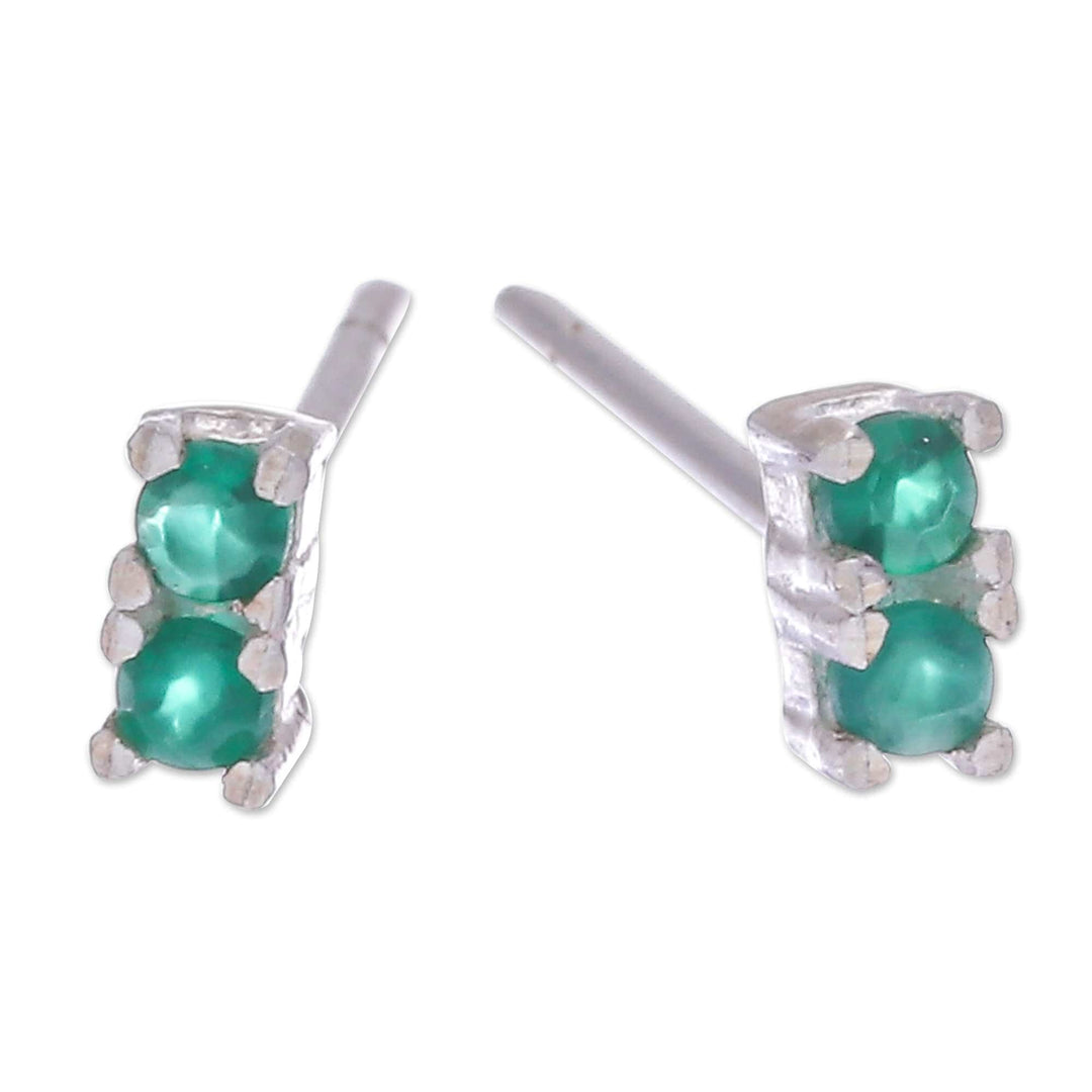 Faceted Round Chalcedony Stud EarringsHigh Polish Finish - Empress of Balance