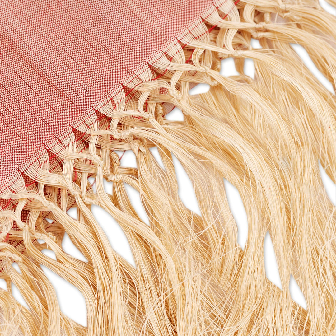 Handwoven Striped Pink Silk Shawl with Fringes - Dulcet of the Desert