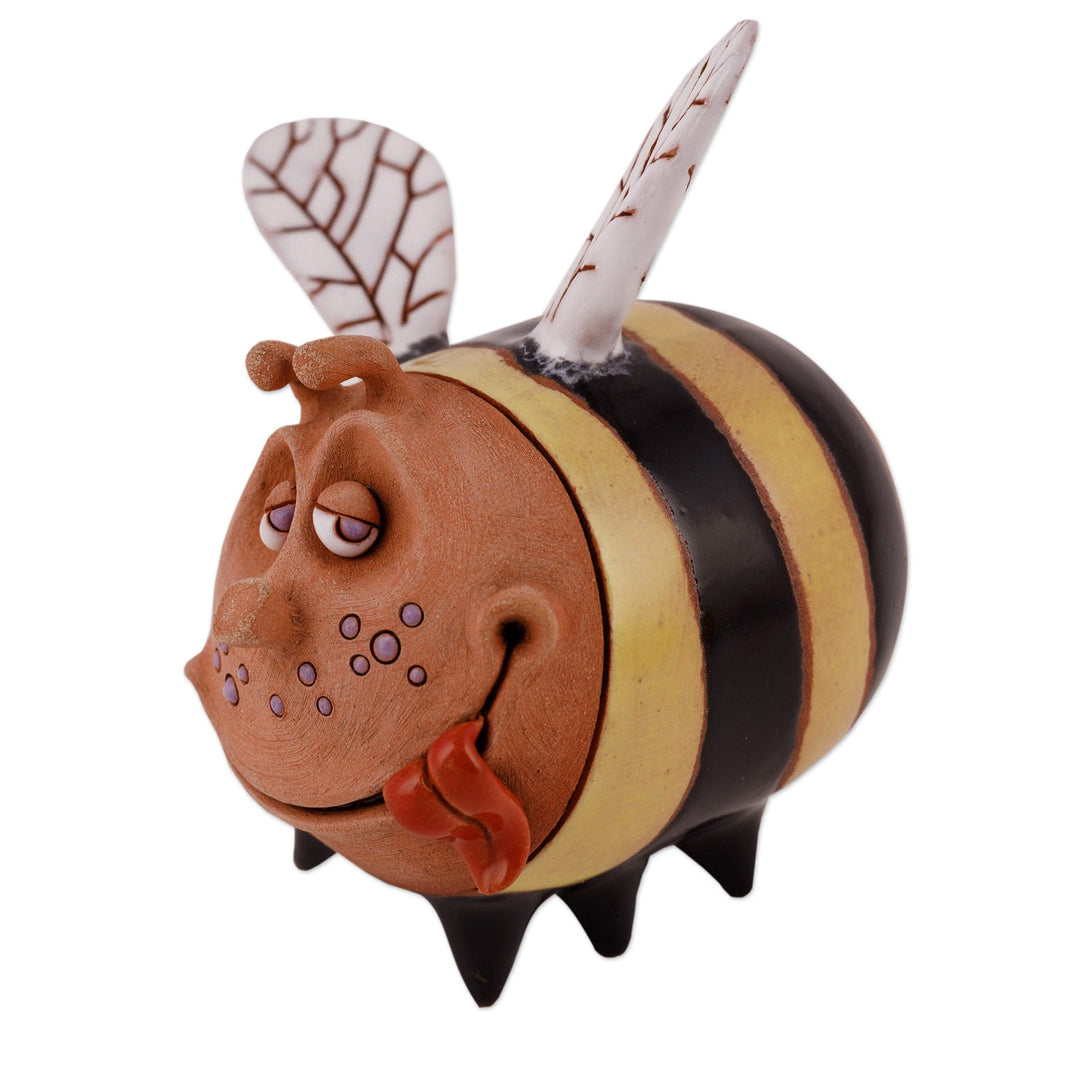 Uzbek Bee Ceramic Figurine Crafted and Painted by Hand - Jolly Bee