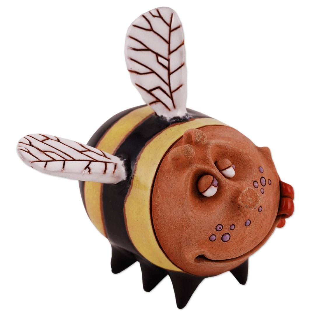Uzbek Bee Ceramic Figurine Crafted and Painted by Hand - Jolly Bee