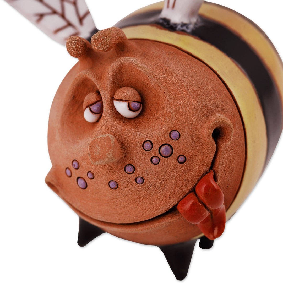 Uzbek Bee Ceramic Figurine Crafted and Painted by Hand - Jolly Bee