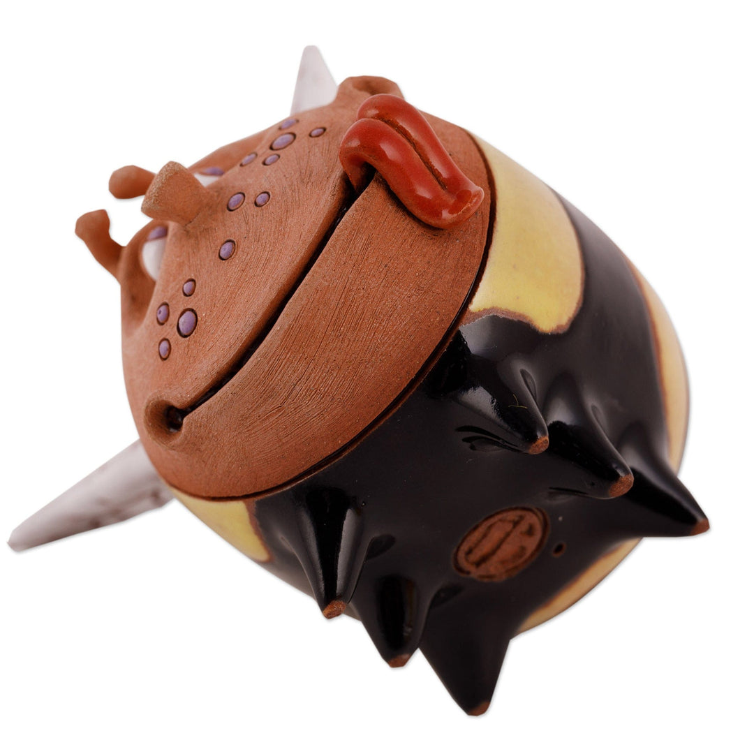 Uzbek Bee Ceramic Figurine Crafted and Painted by Hand - Jolly Bee